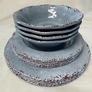 Blue Melamine Dish Set / Pier 1 Imports